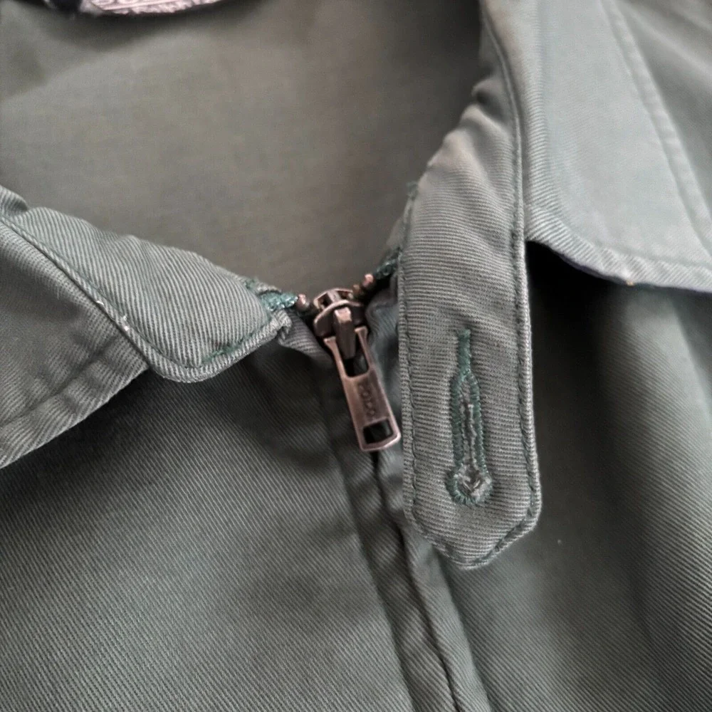 VTG Polo Ralph Lauren Jacket Mens 2X‎ Harrington Loop Collar Coat Zip Green